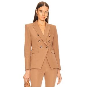 VERONICA BEARD MILLER ACORN TAN DOUBLE BREASTED STRUCTURED BLAZER DICKEY JACKET